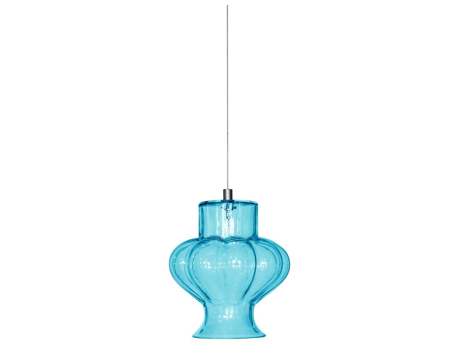 Karman Ceraunavolta 1-Light Tiffany Blue Glass LED Geometric Mini Pendant