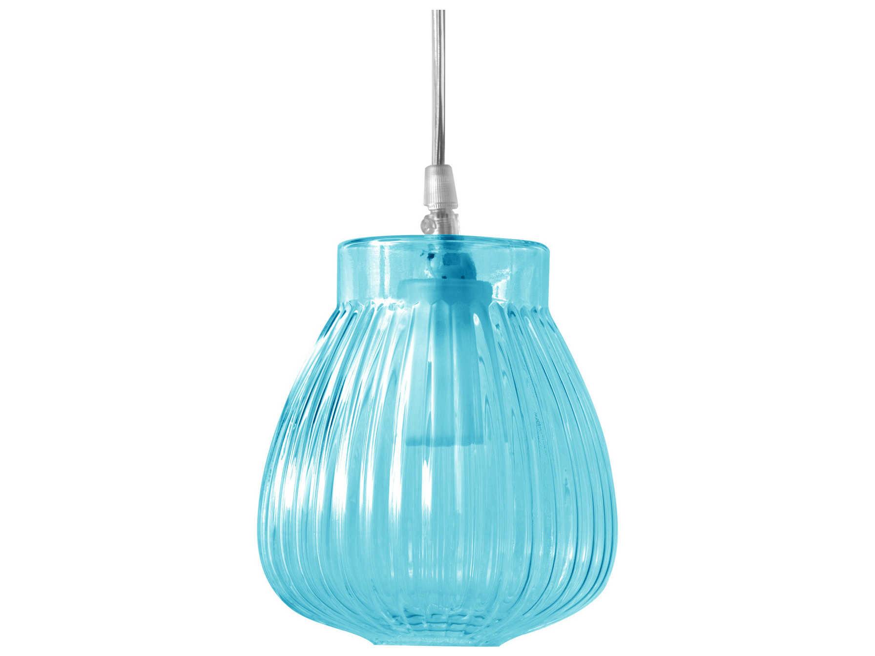 Karman Ceraunavolta 1-Light Tiffany Blue Glass LED Geometric Mini Pendant