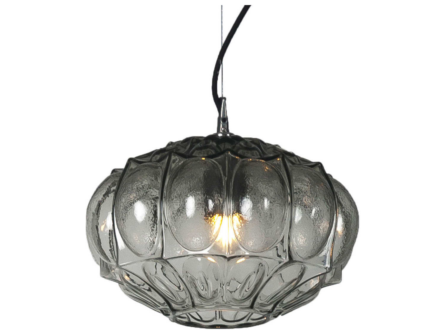 Karman Ginger 1-Light Smoked Gray Glass LED Geometric Mini Pendant