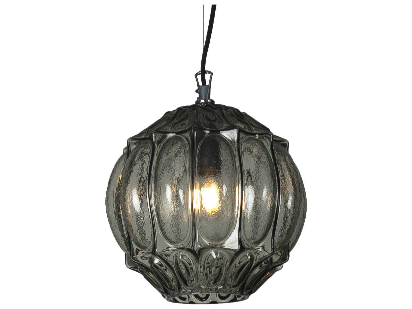 Karman Ginger 1-Light Smoked Gray Glass LED Geometric Mini Pendant