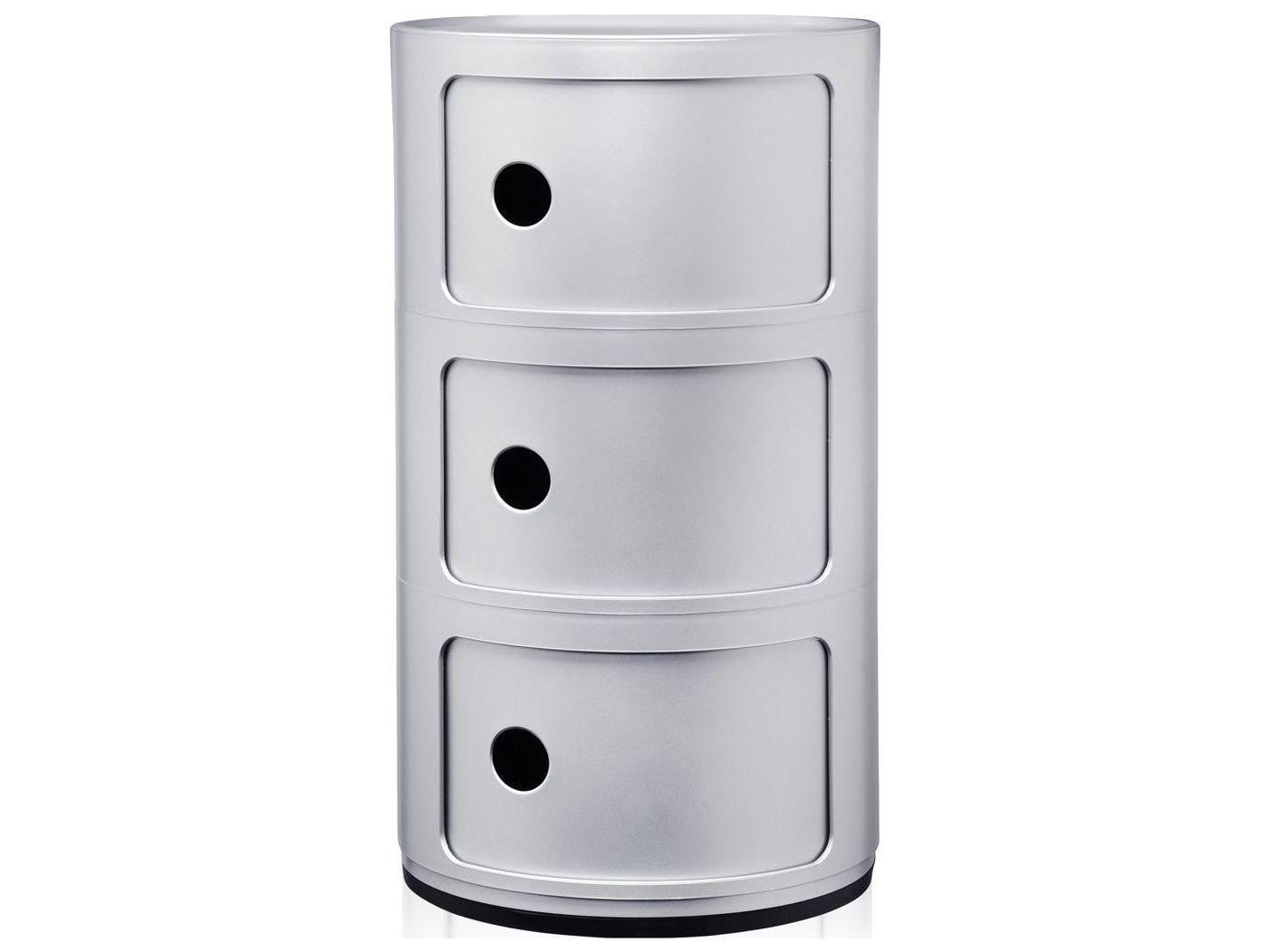 Kartell Componibili Silver File Cabinet