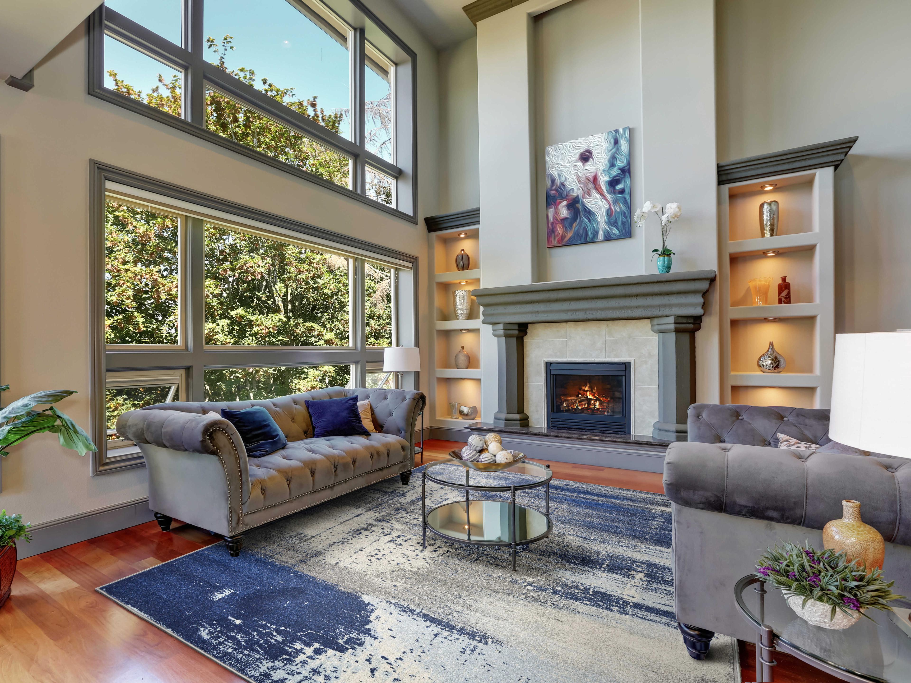 KAS Watercolors Abstract Area Rug