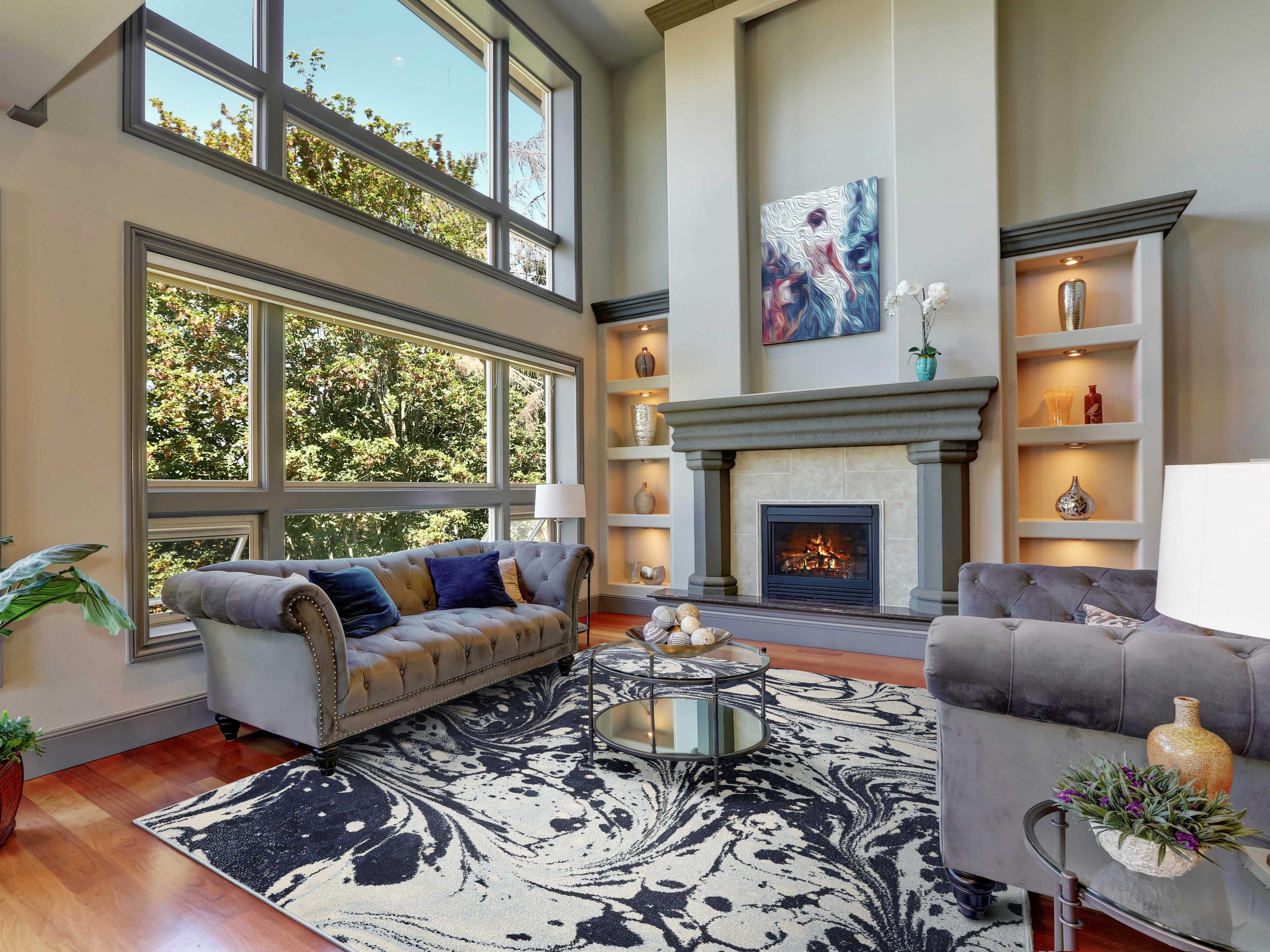 KAS Watercolors Abstract Area Rug