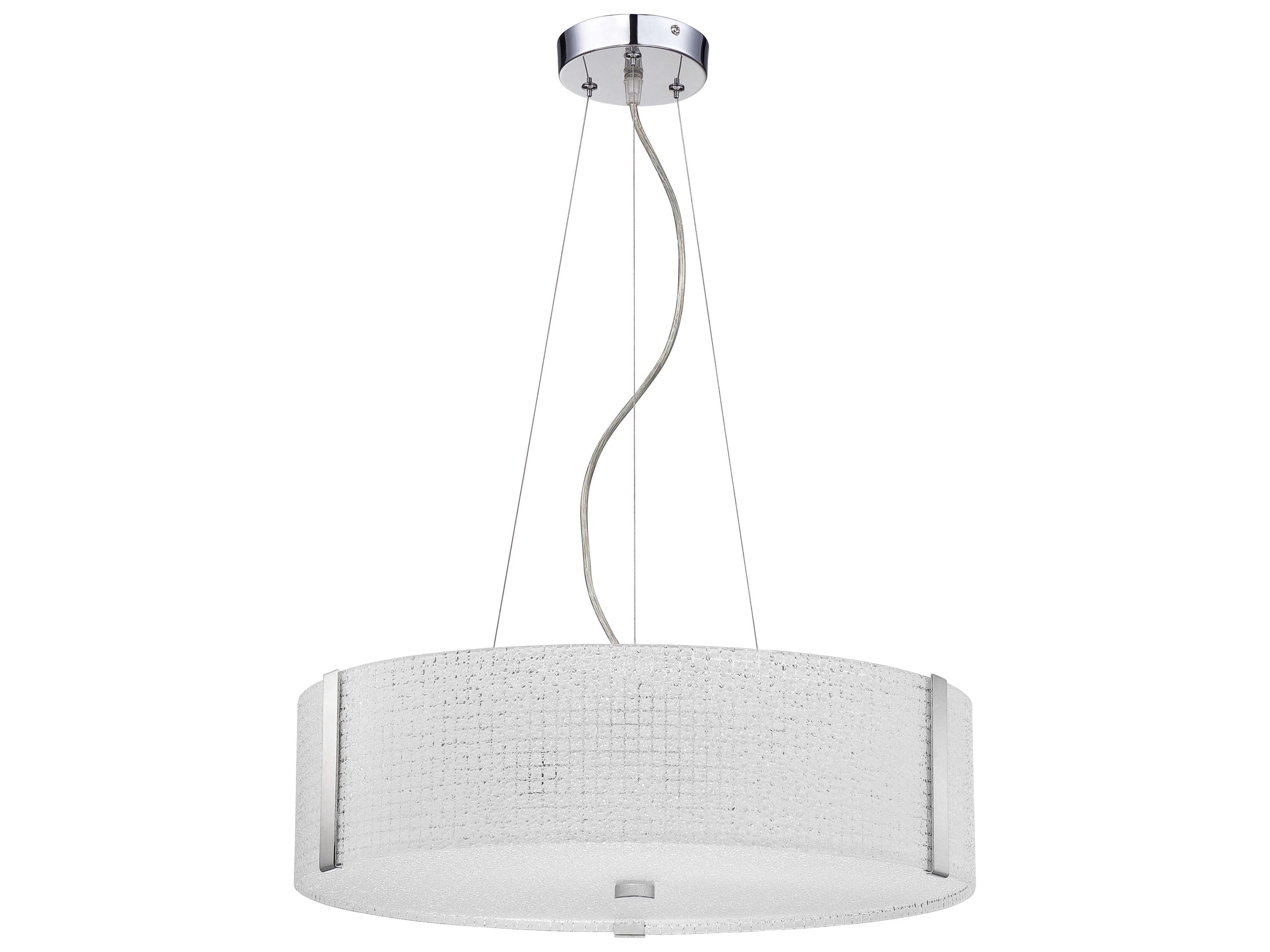 Kendal Glacier Chrome Glass Drum Pendant