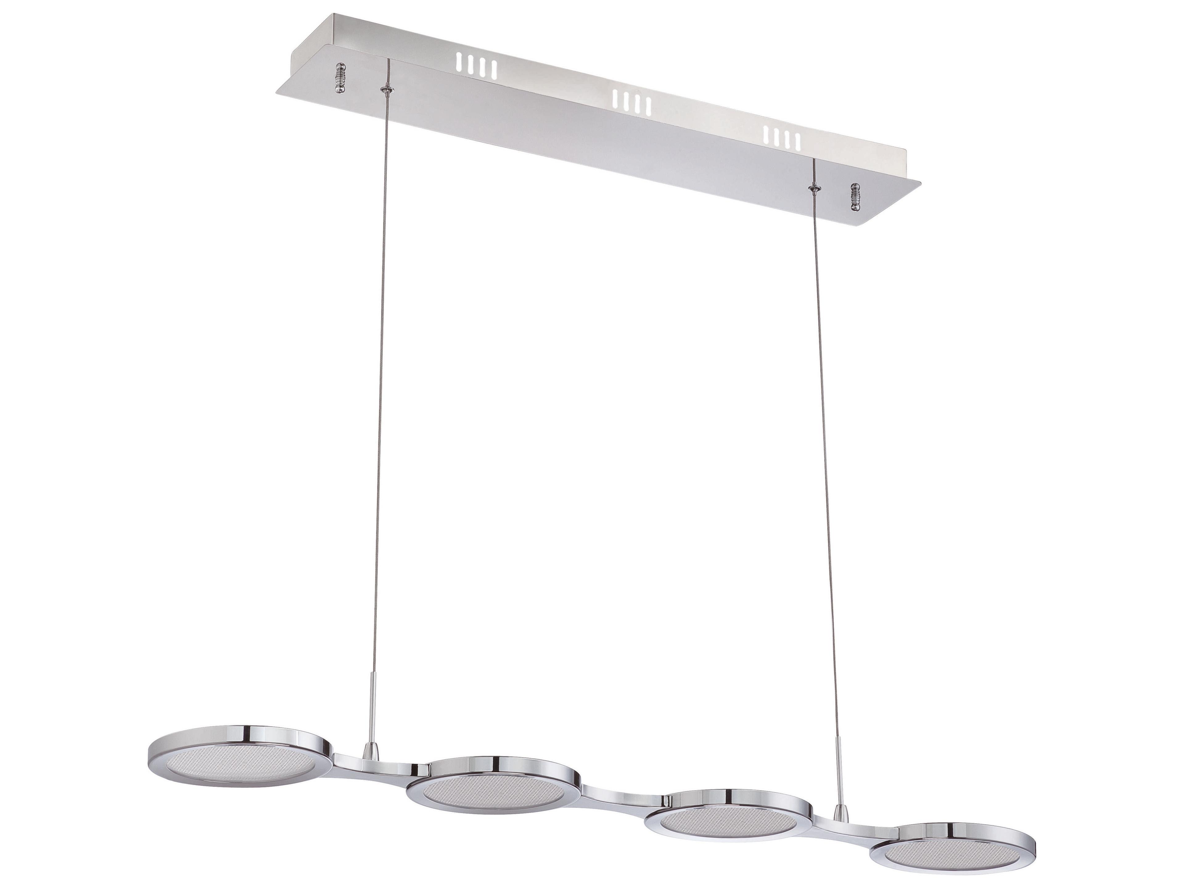 Kendal Milan Chrome Glass LED Linear Round Island Pendant
