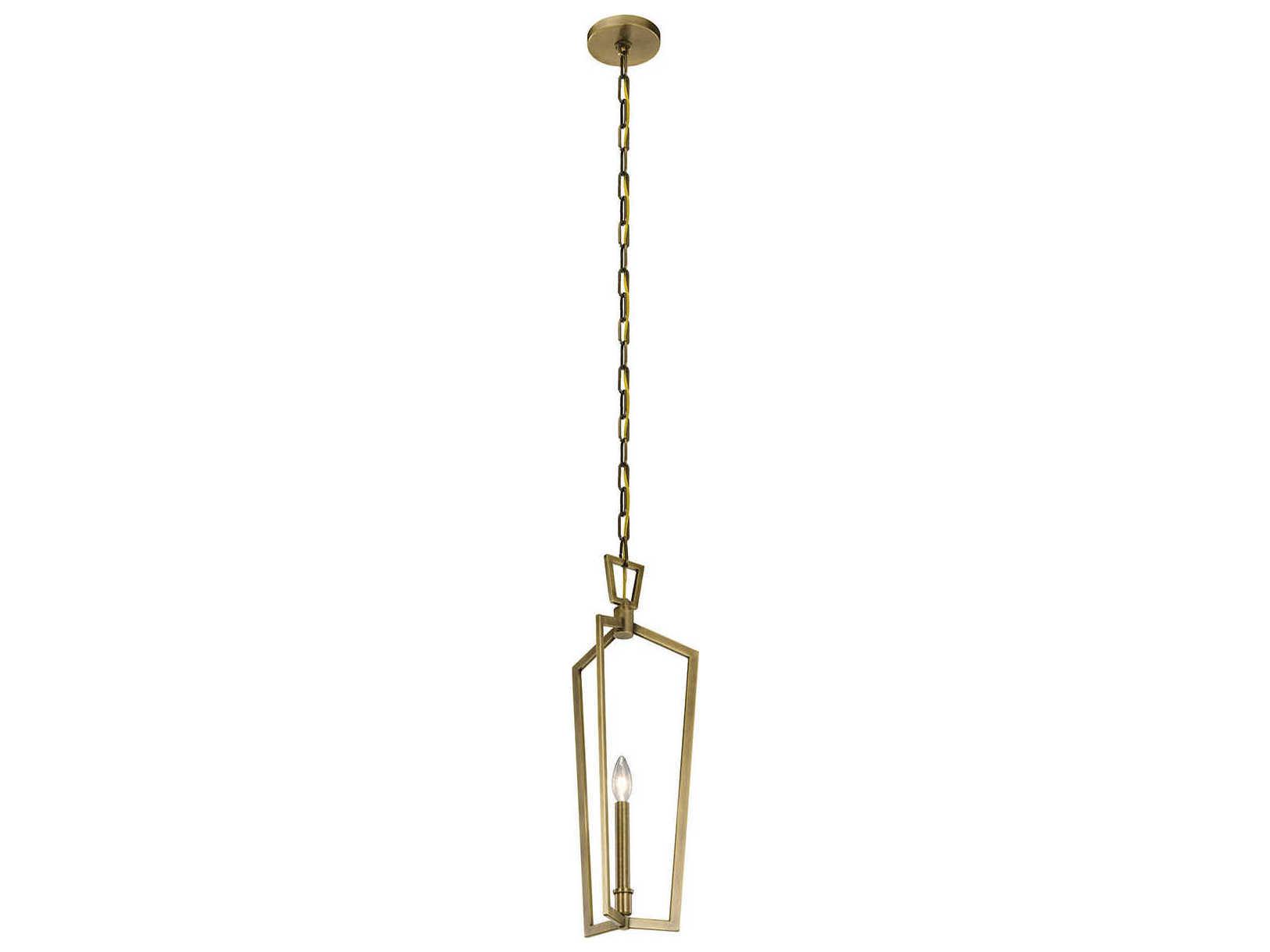 Kichler Abbotswell 1-Light Natural Brass Geometric Mini Pendant