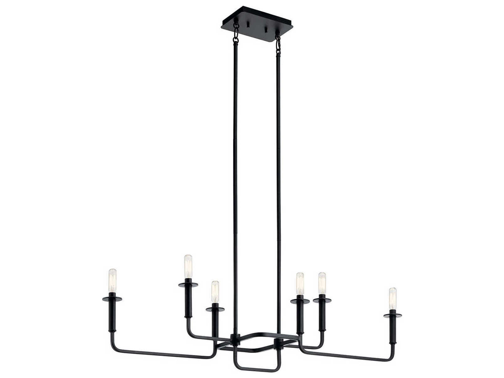 Kichler Alden 6-Light Black Linear Island Pendant