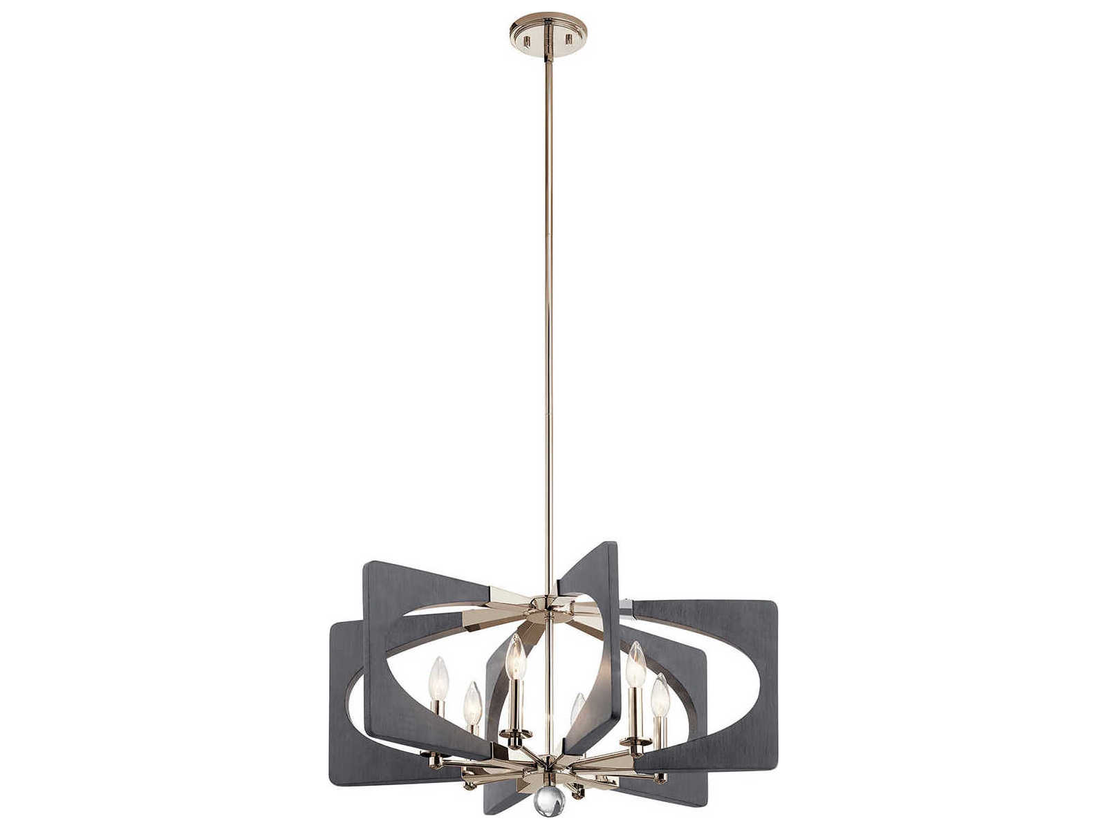 Kichler Alscar 6-Light Driftwood Grey Candelabra Linear Chandelier