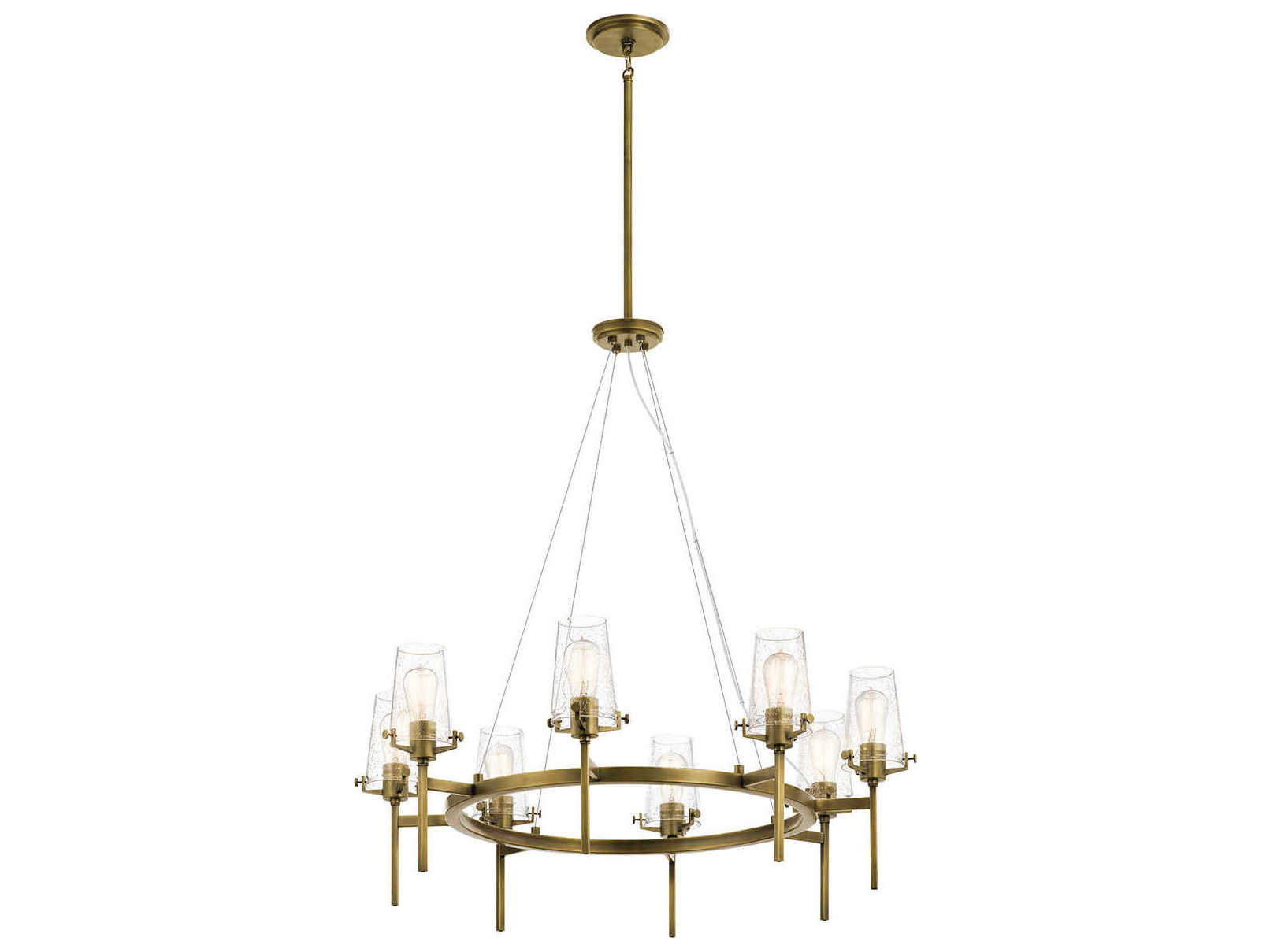 Kichler Alton 8-Light Natural Brass Glass Chandelier