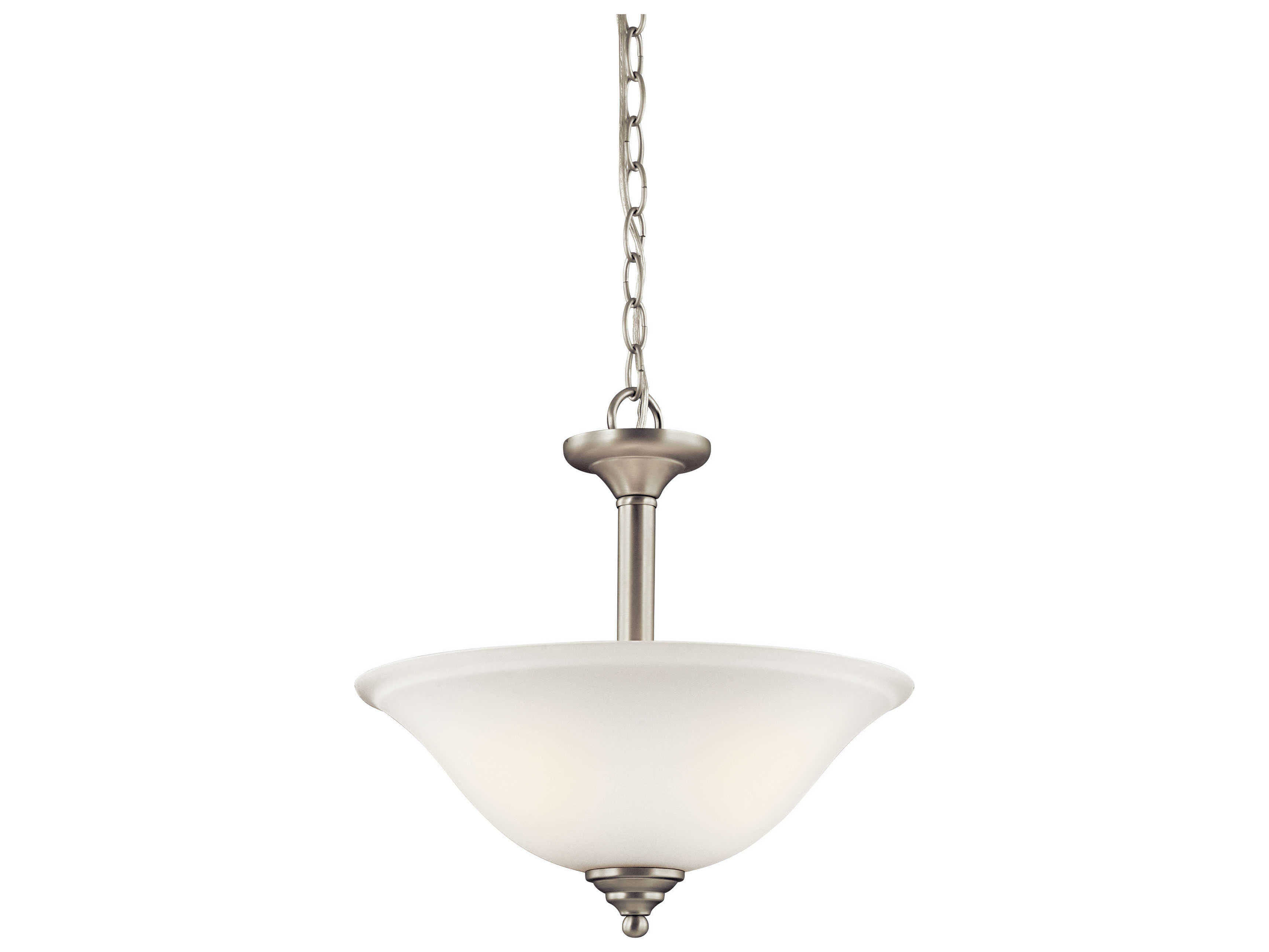 Kichler Armida 2-Light Brushed Nickel Glass Bowl Round Pendant