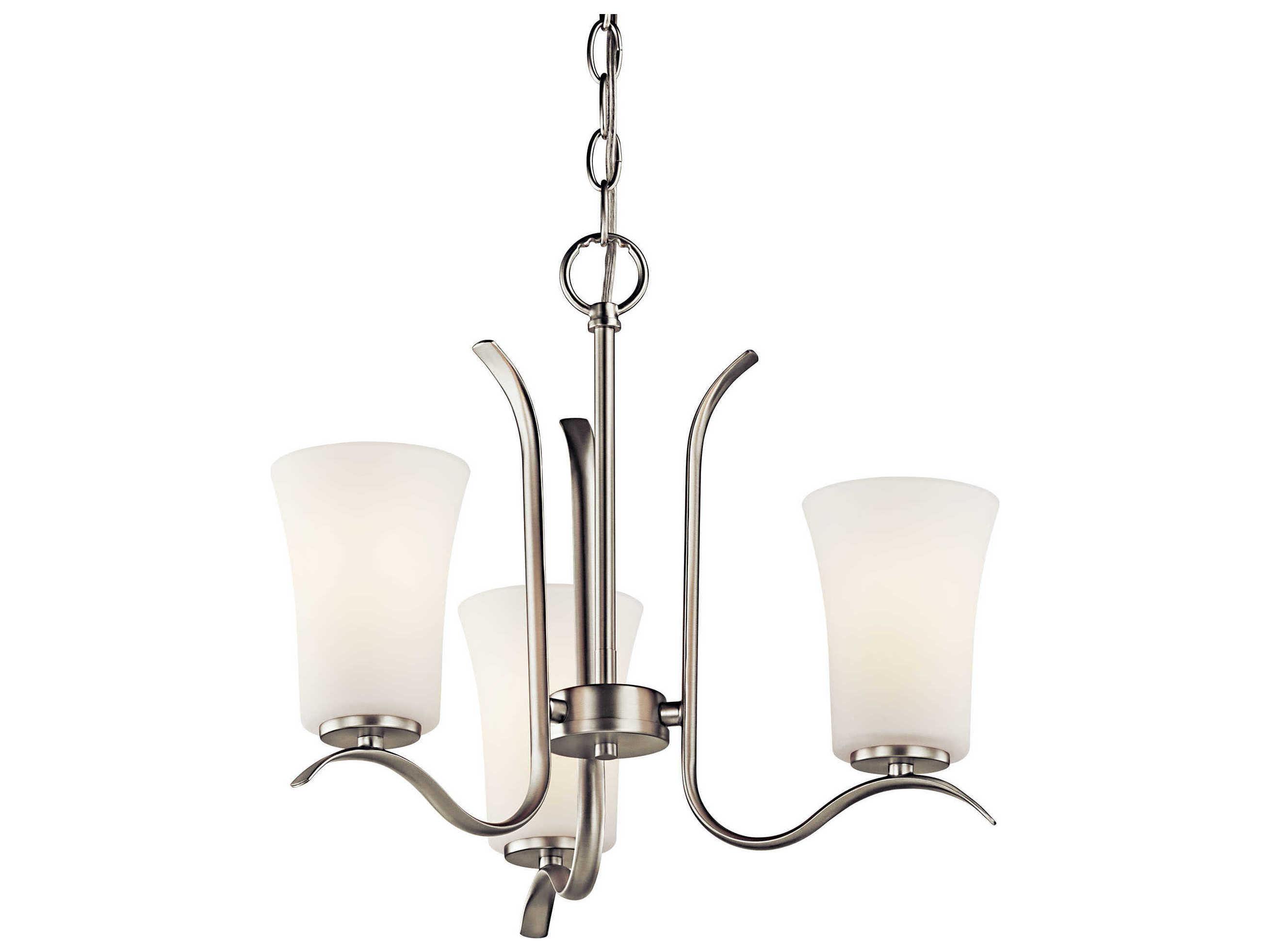 Kichler Armida 3-Light Brushed Nickel Glass Bell Chandelier