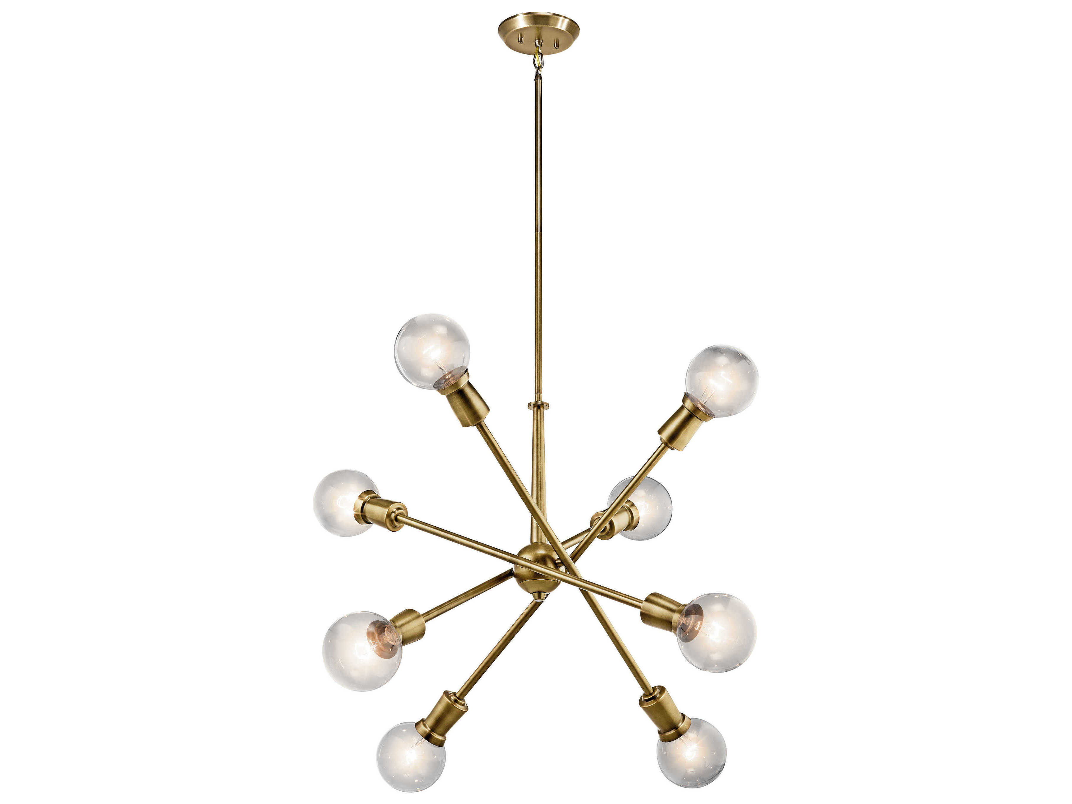 Kichler Armstrong 8-Light Natural Brass Globe Linear Pendant
