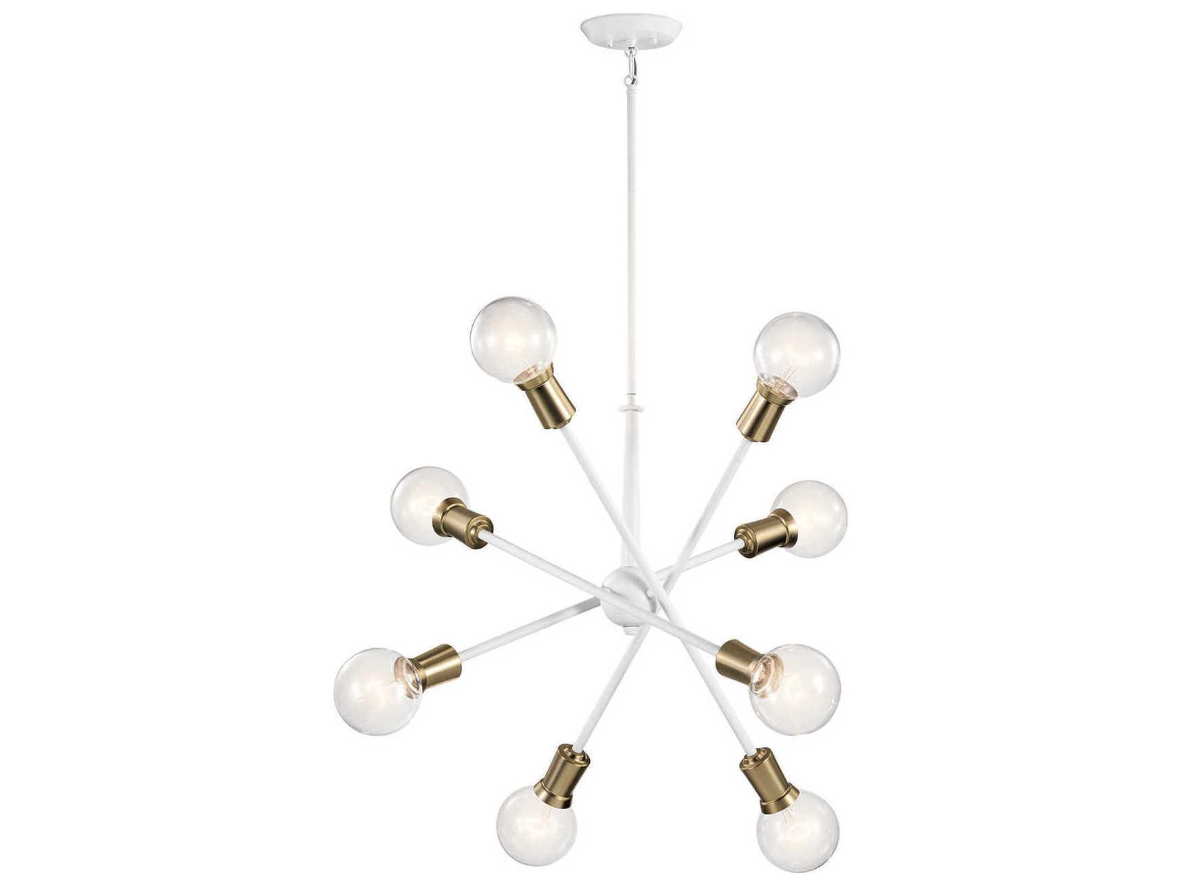Kichler Armstrong 8-Light White Globe Linear Pendant