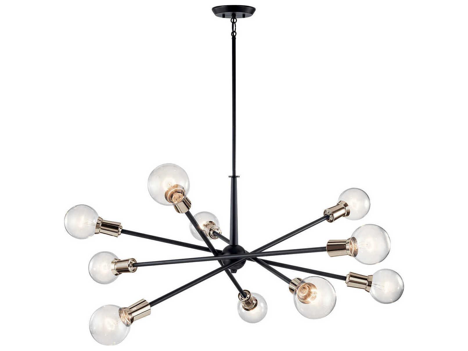 Kichler Armstrong 10-Light Black Globe Linear Pendant