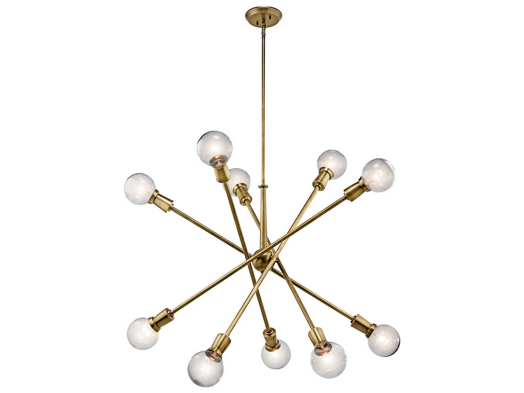 Kichler Armstrong 10-Light Natural Brass Globe Linear Pendant