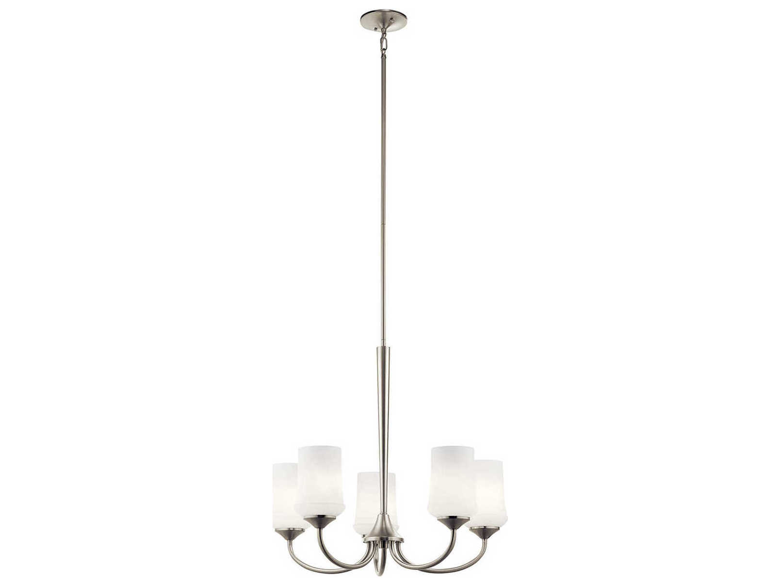 Kichler Aubrey 5-Light Brushed Nickel Glass Round Chandelier