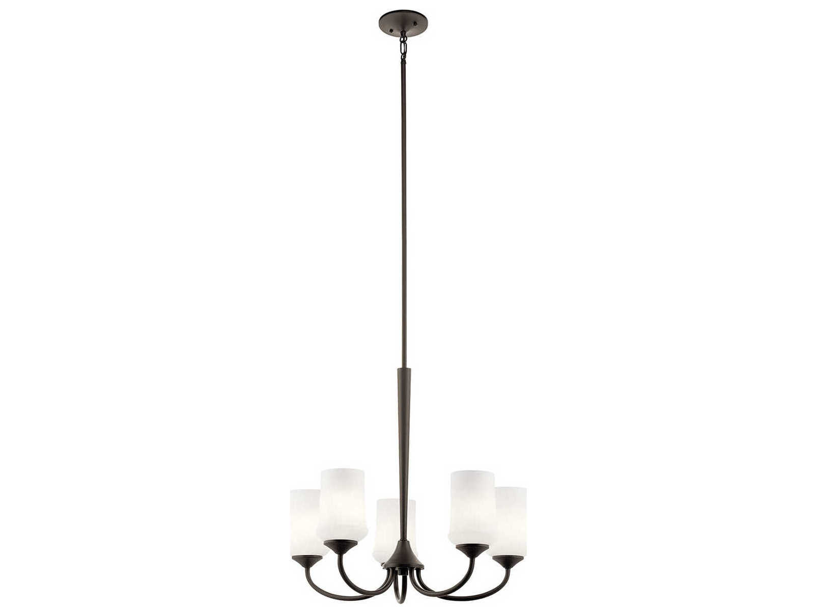 Kichler Aubrey 5-Light Olde Bronze Glass Round Chandelier