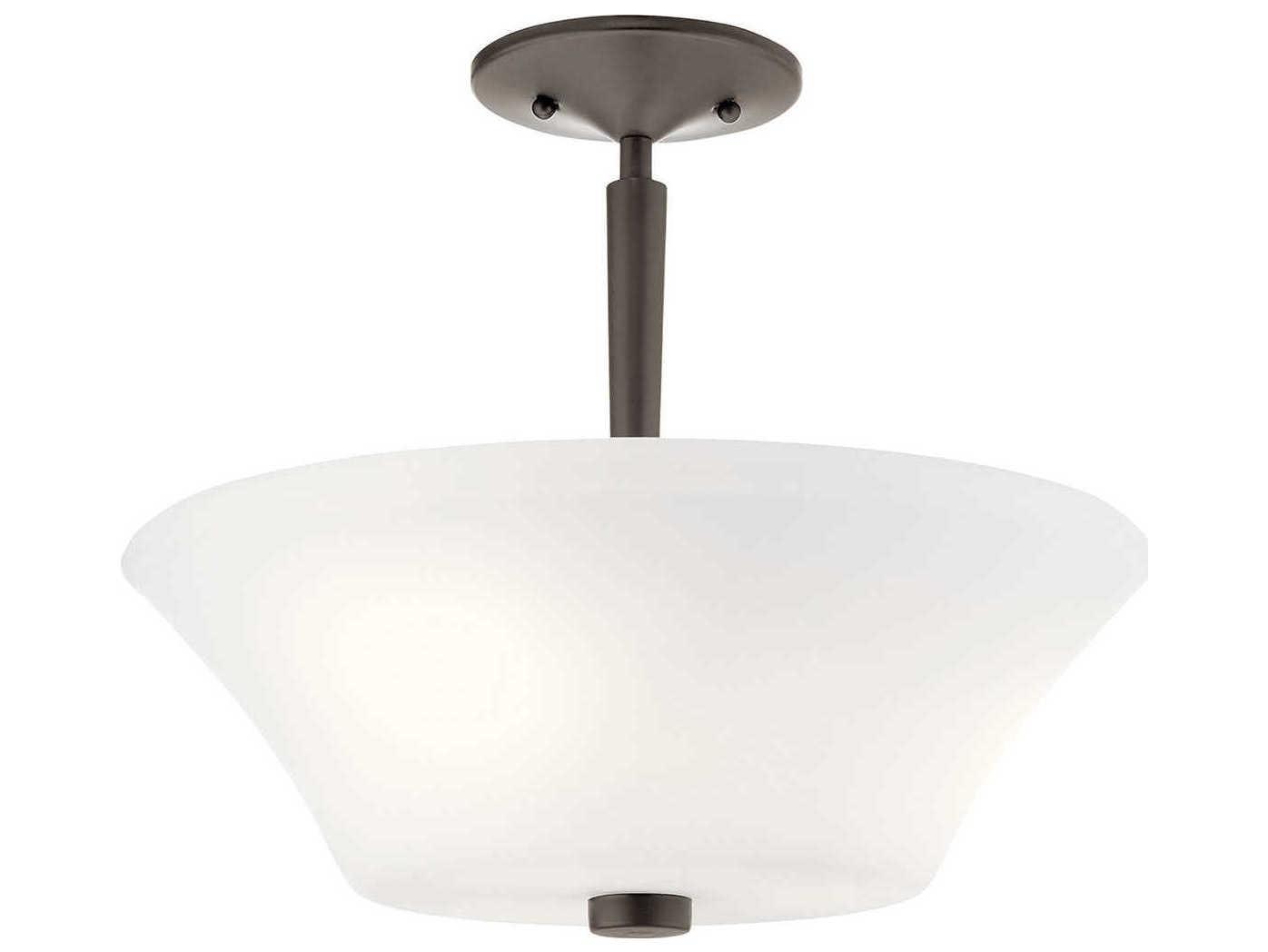 Kichler Aubrey 3-Light Olde Bronze Glass Bowl Semi Flush Mount