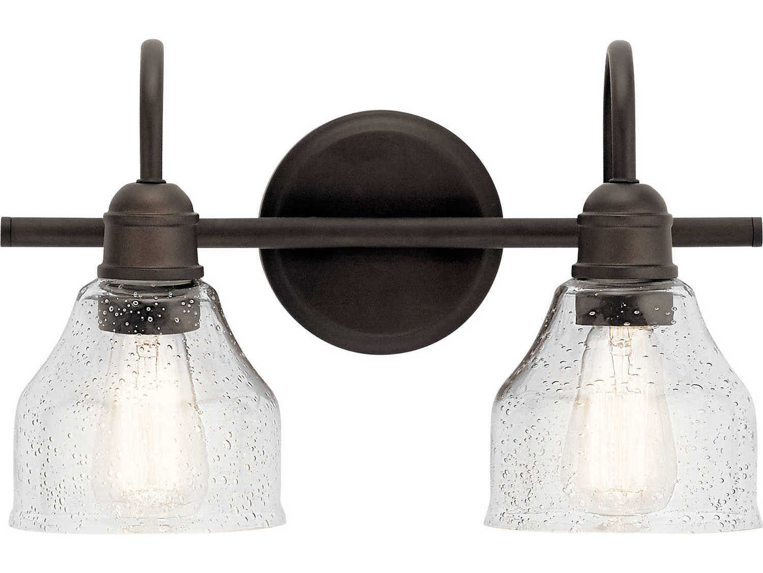 Kichler Avery 2-Light Olde Bronze Glass Vanity Light