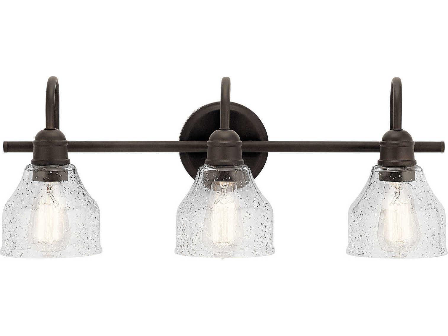 Kichler Avery 3-Light Olde Bronze Glass Vanity Light