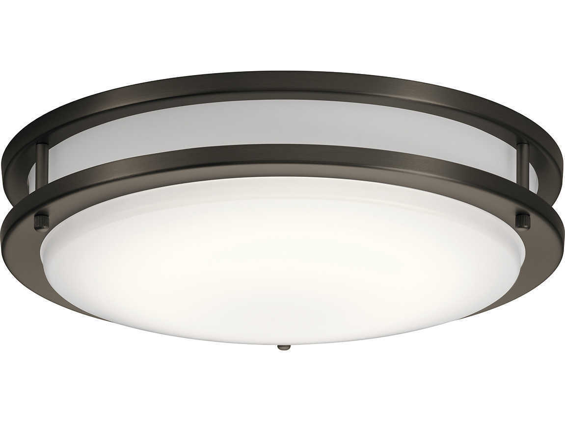 Kichler Avon 1-Light Olde Bronze LED Round Flush Mount