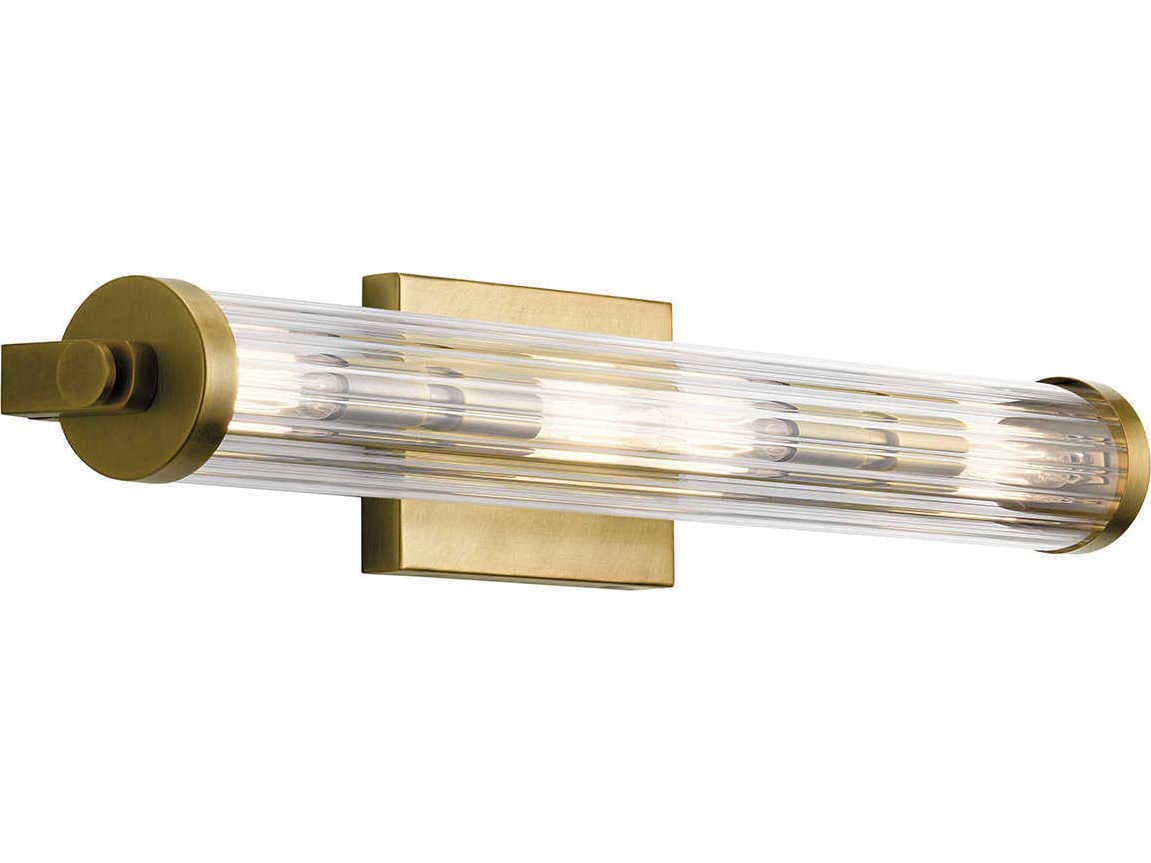 Kichler Azores 4-Light Natural Brass Glass Vanity Light