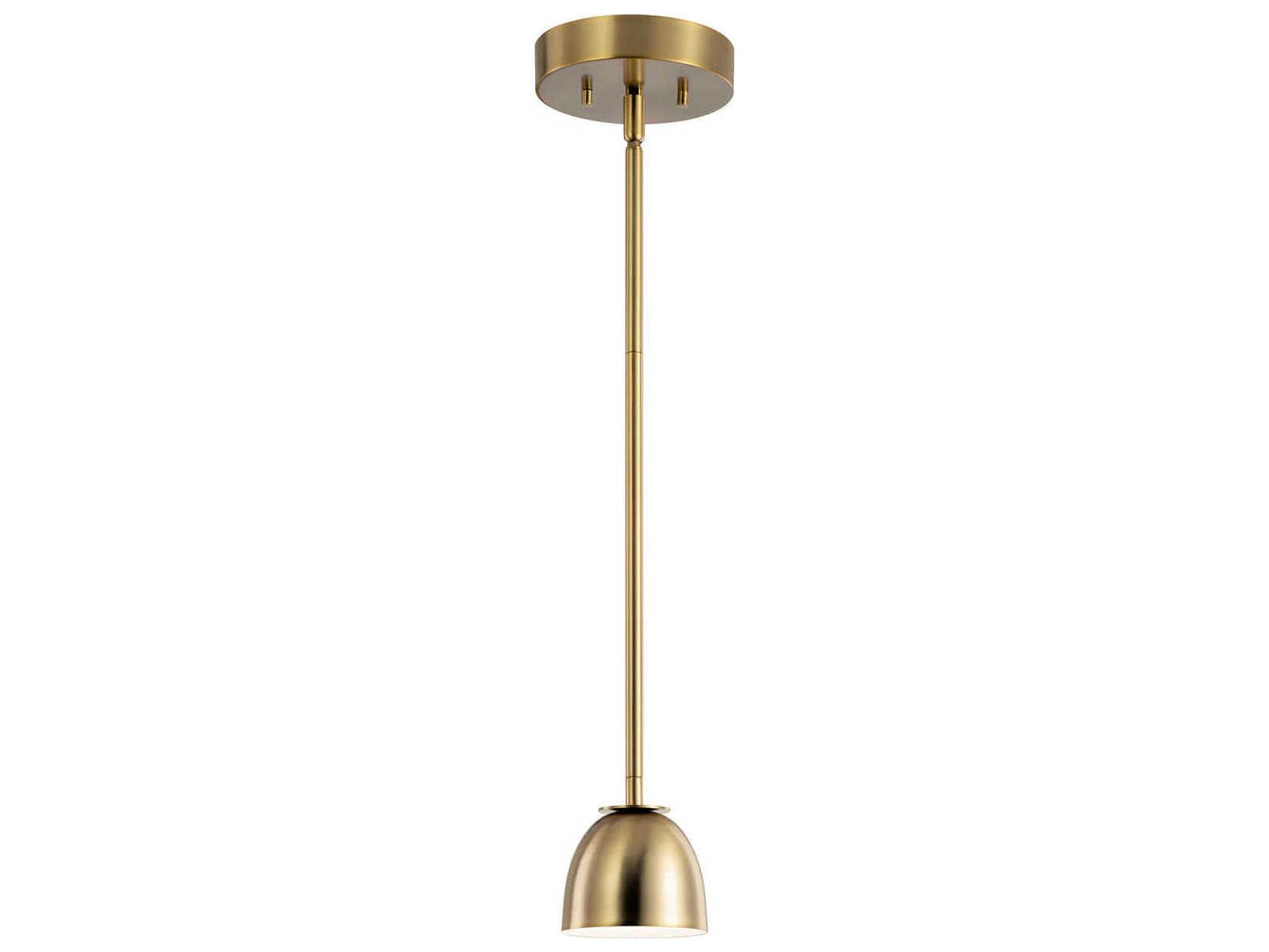 Kichler Baland 1-Light Brushed Natural Brass LED Dome Round Mini Pendant
