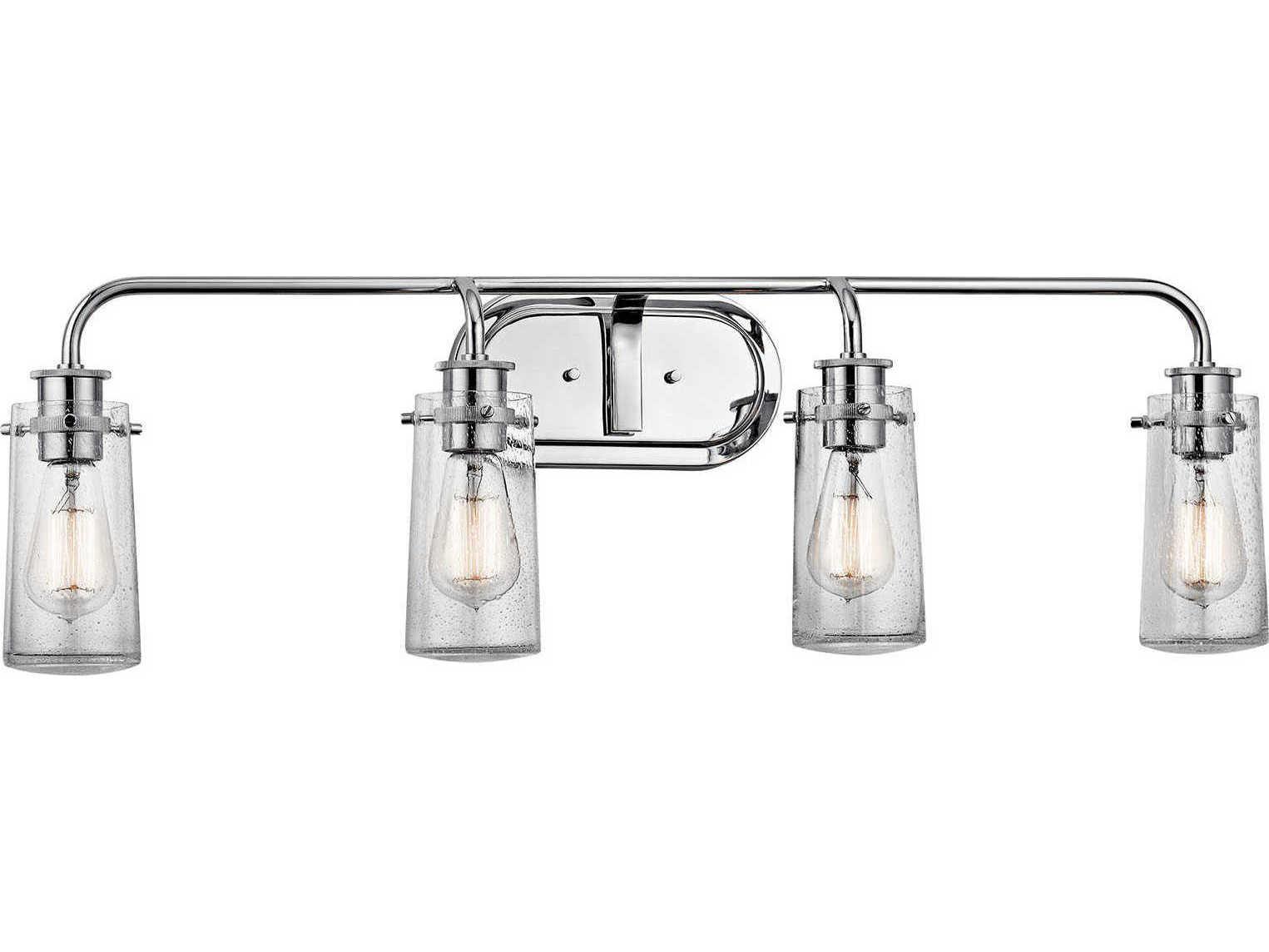 Kichler Braelyn 4-Light Chrome Glass Vanity Light