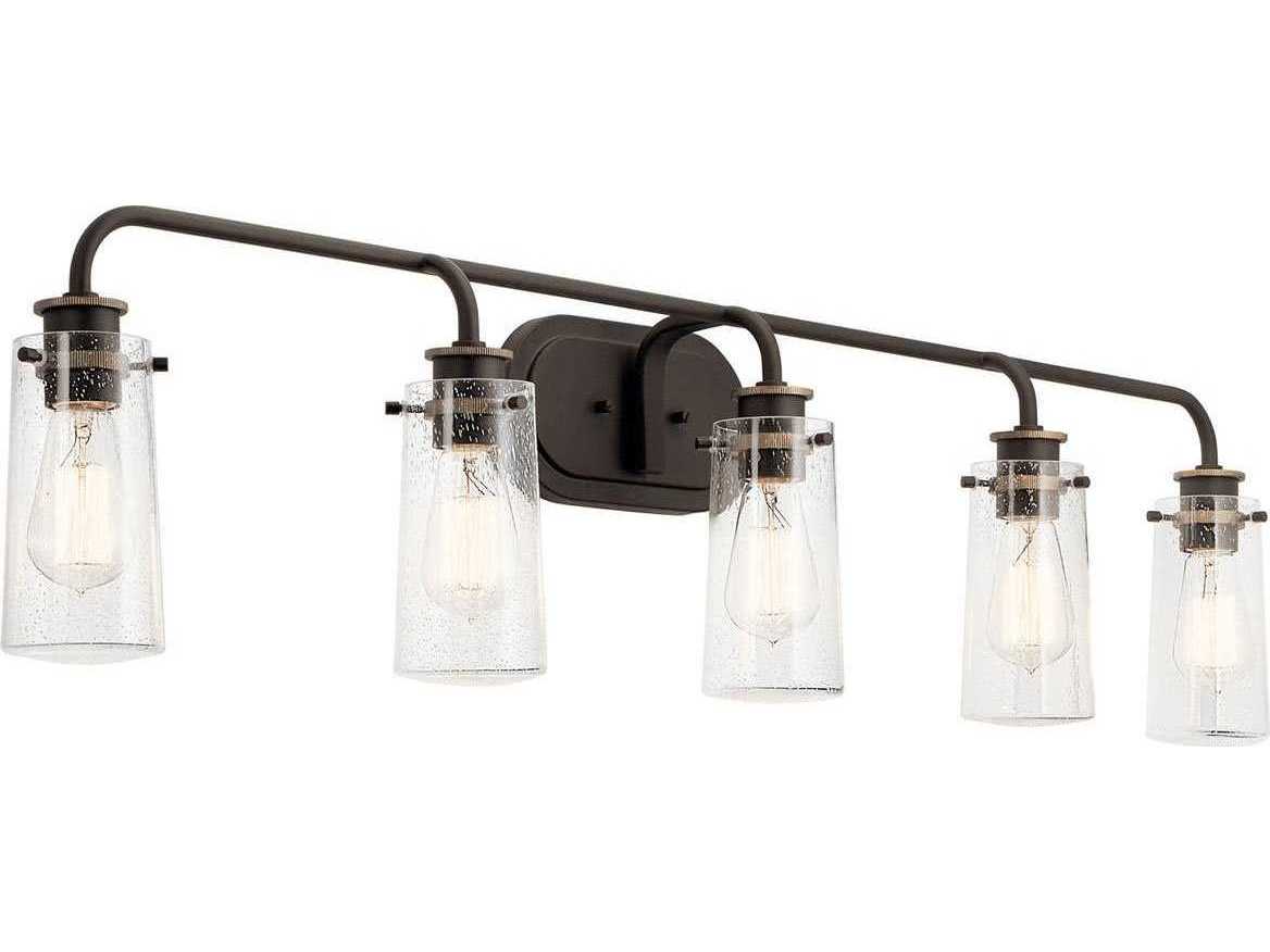 Kichler Braelyn 5-Light Olde Bronze Glass Vanity Light