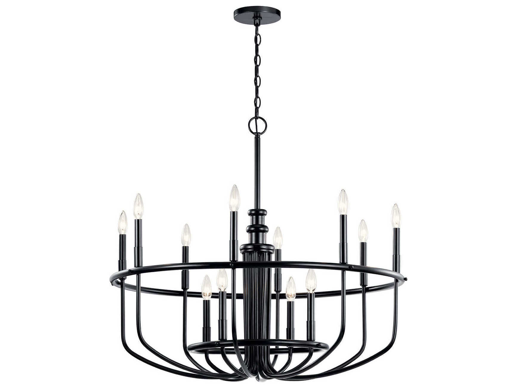 Kichler Capitol Hill 12-Light Black Candelabra Chandelier
