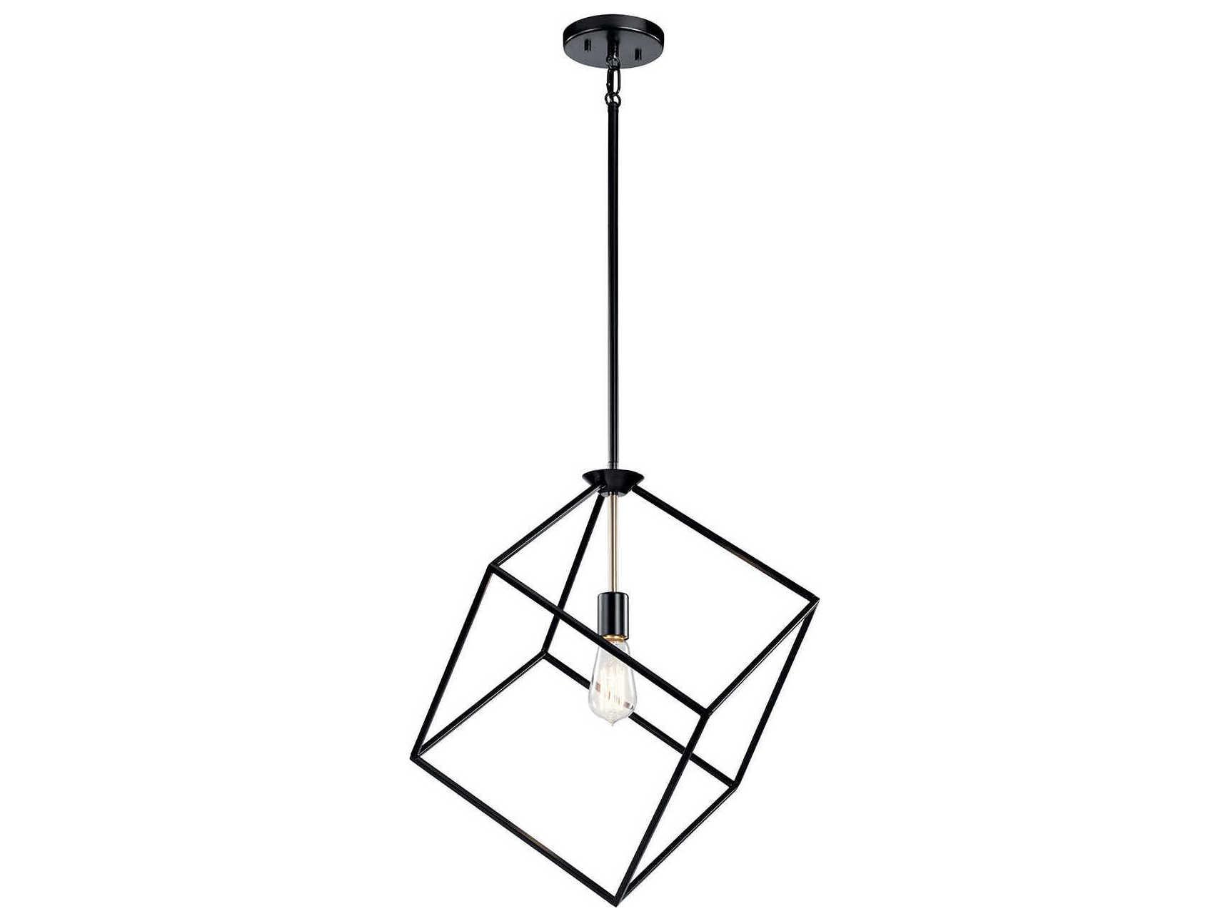 Kichler Cartone 1-Light Black Geometric Pendant