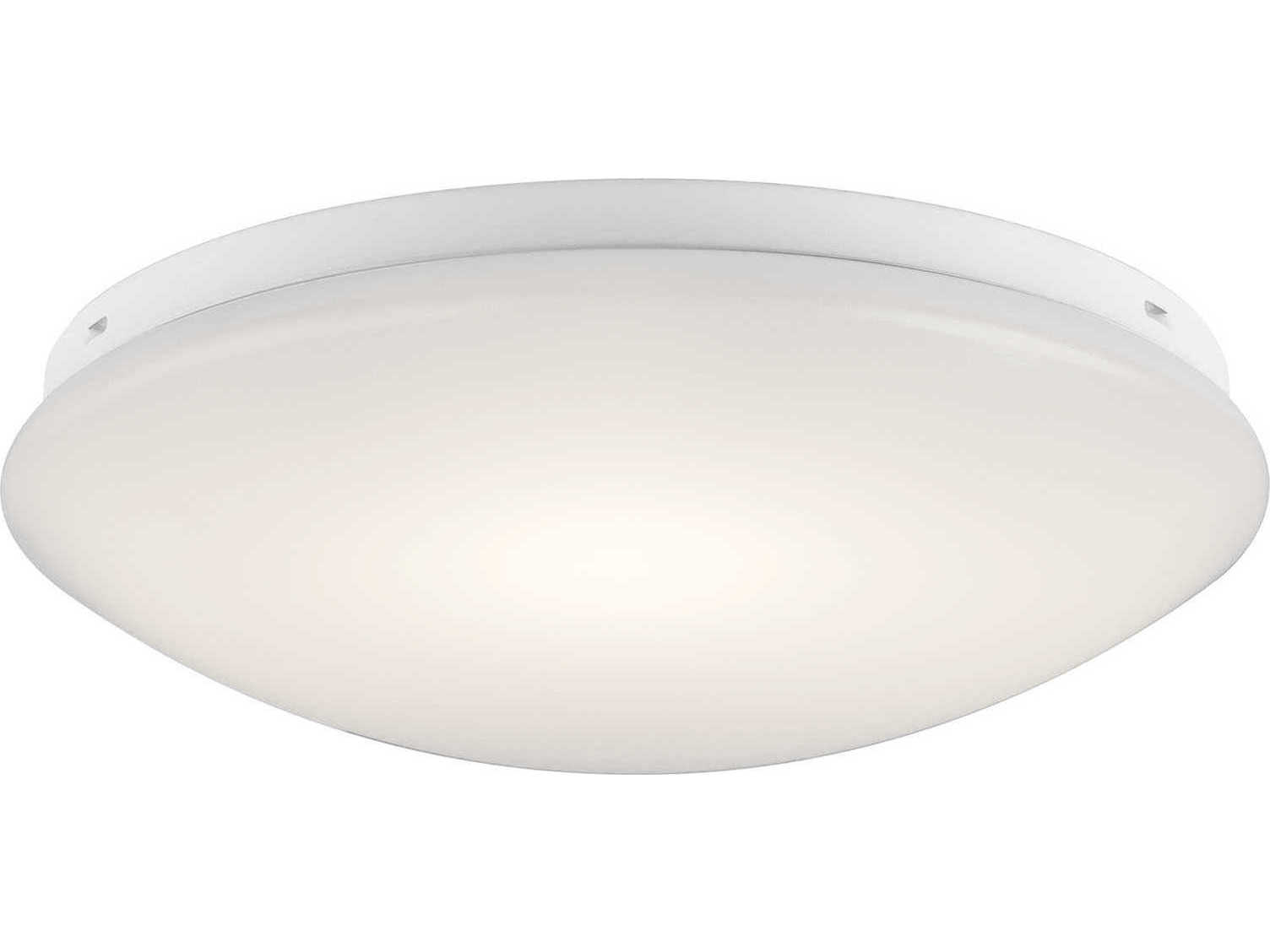 Kichler Ceiling Space 1-Light White LED Bowl Round Flush Mount