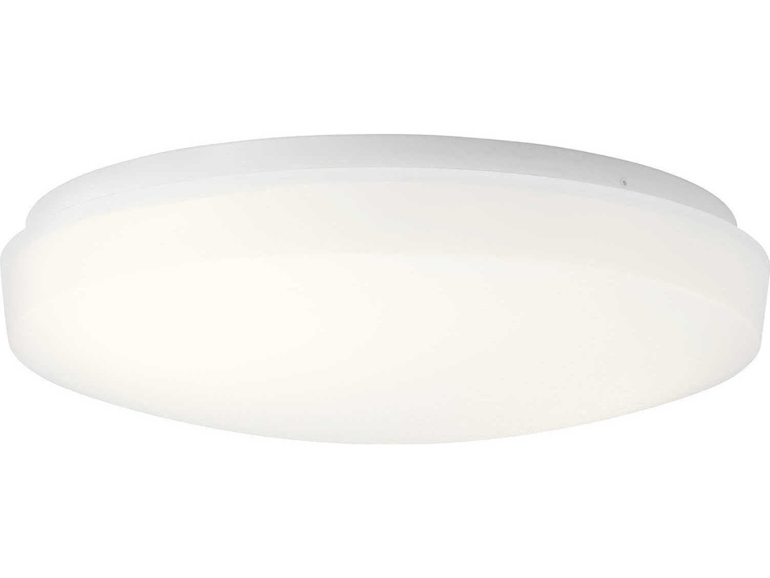Kichler Ceiling Space 1-Light White LED Bowl Round Flush Mount