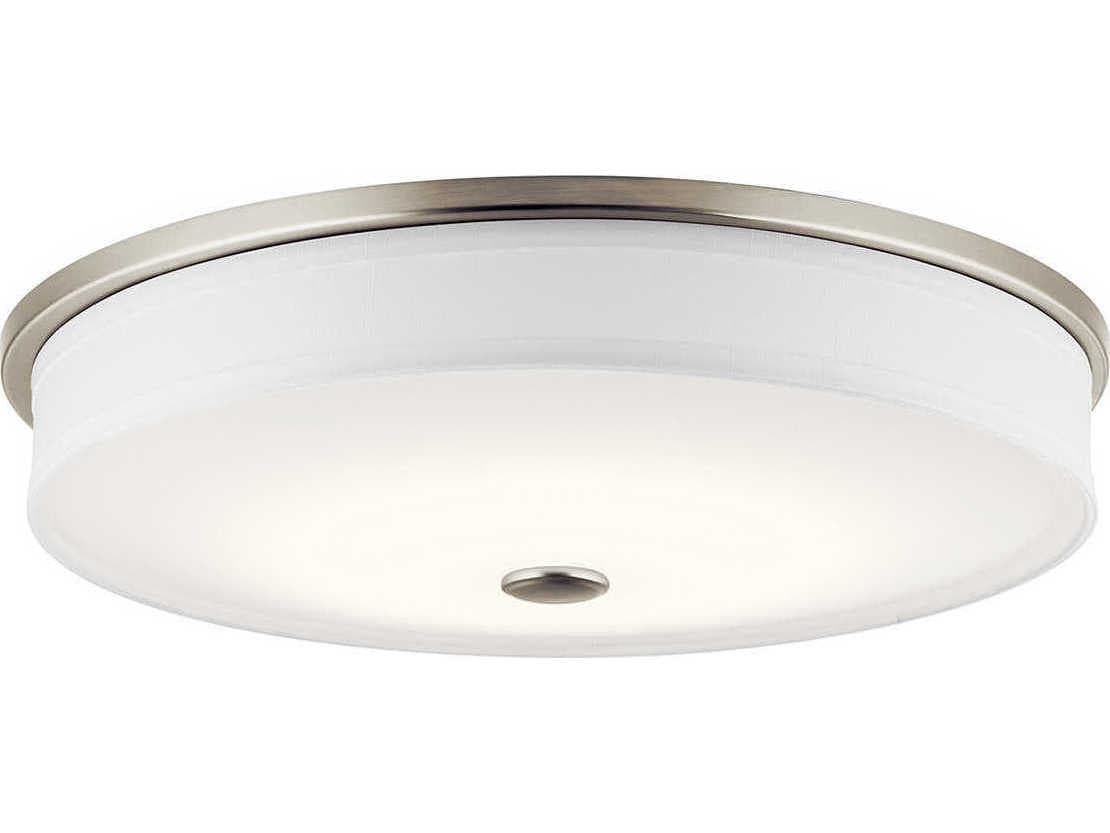 Kichler Ceiling Space 1-Light Brushed Nickel LED Drum Round Flush Mount