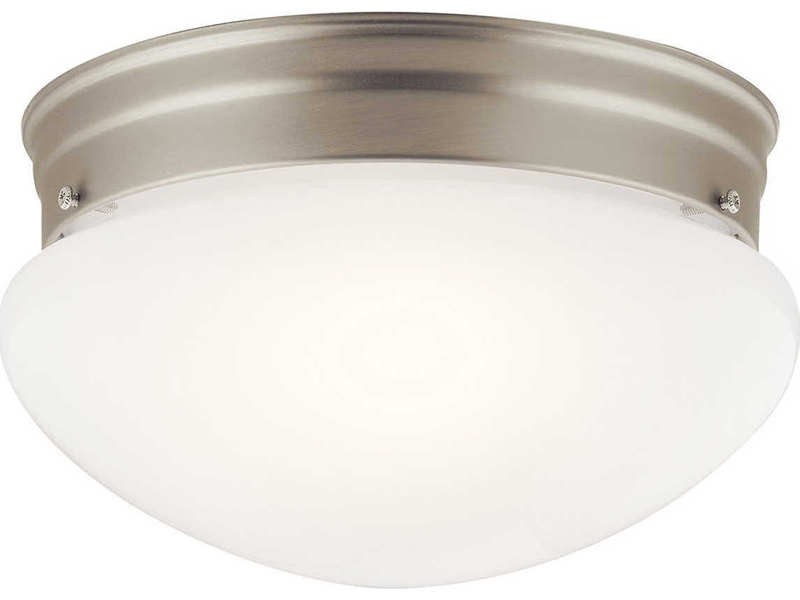 Kichler Ceiling Space 2-Light Brushed Nickel Bowl Round Flush Mount