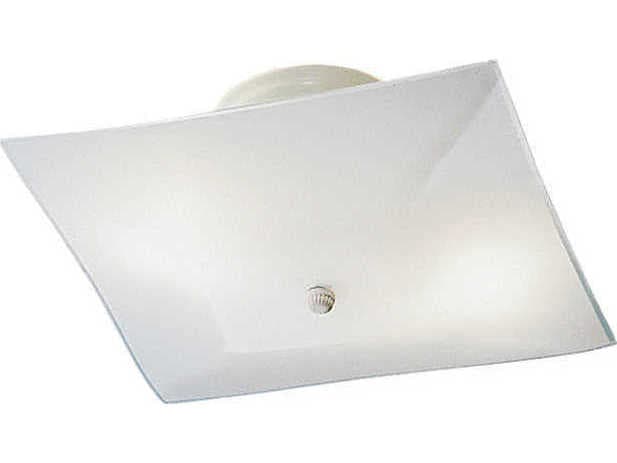 Kichler Ceiling Space 2-Light White Glass Geometric Flush Mount