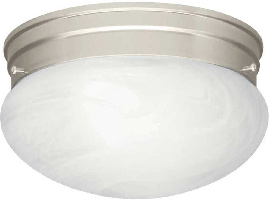 Kichler Ceiling Space 1-Light Brushed Nickel Glass Bowl Round Flush Mount
