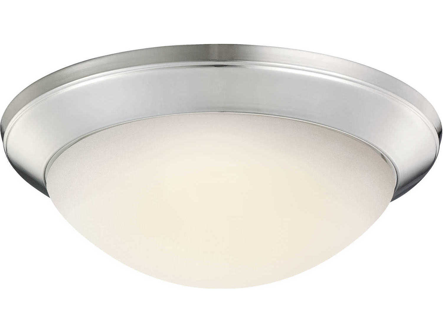 Kichler Ceiling Space 1-Light Brushed Nickel Glass Bowl Round Flush Mount