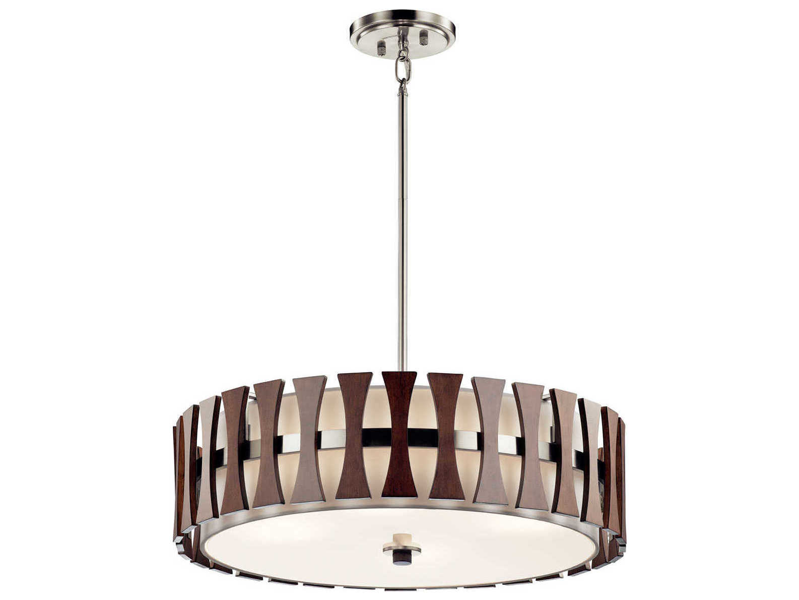Kichler Cirus 4-Light Auburn Stained Brown Drum Round Pendant