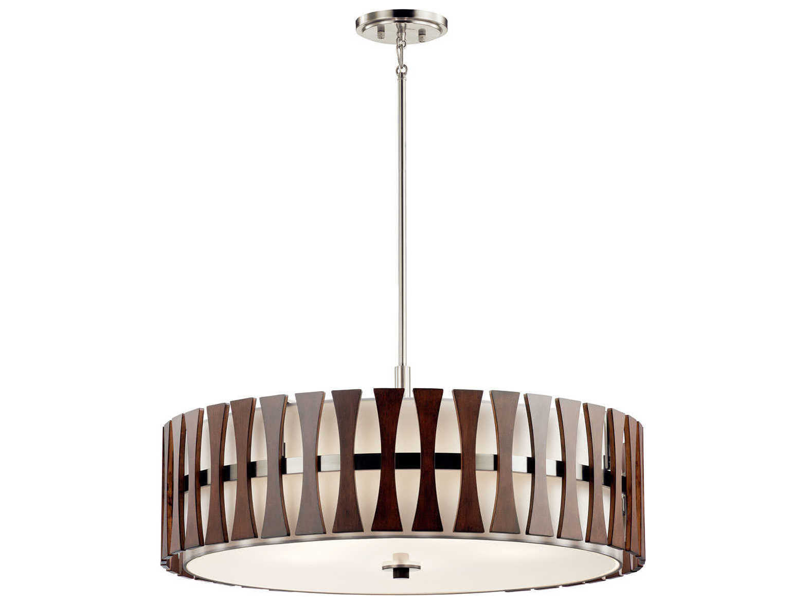 Kichler Cirus 5-Light Auburn Stained Brown Drum Round Pendant