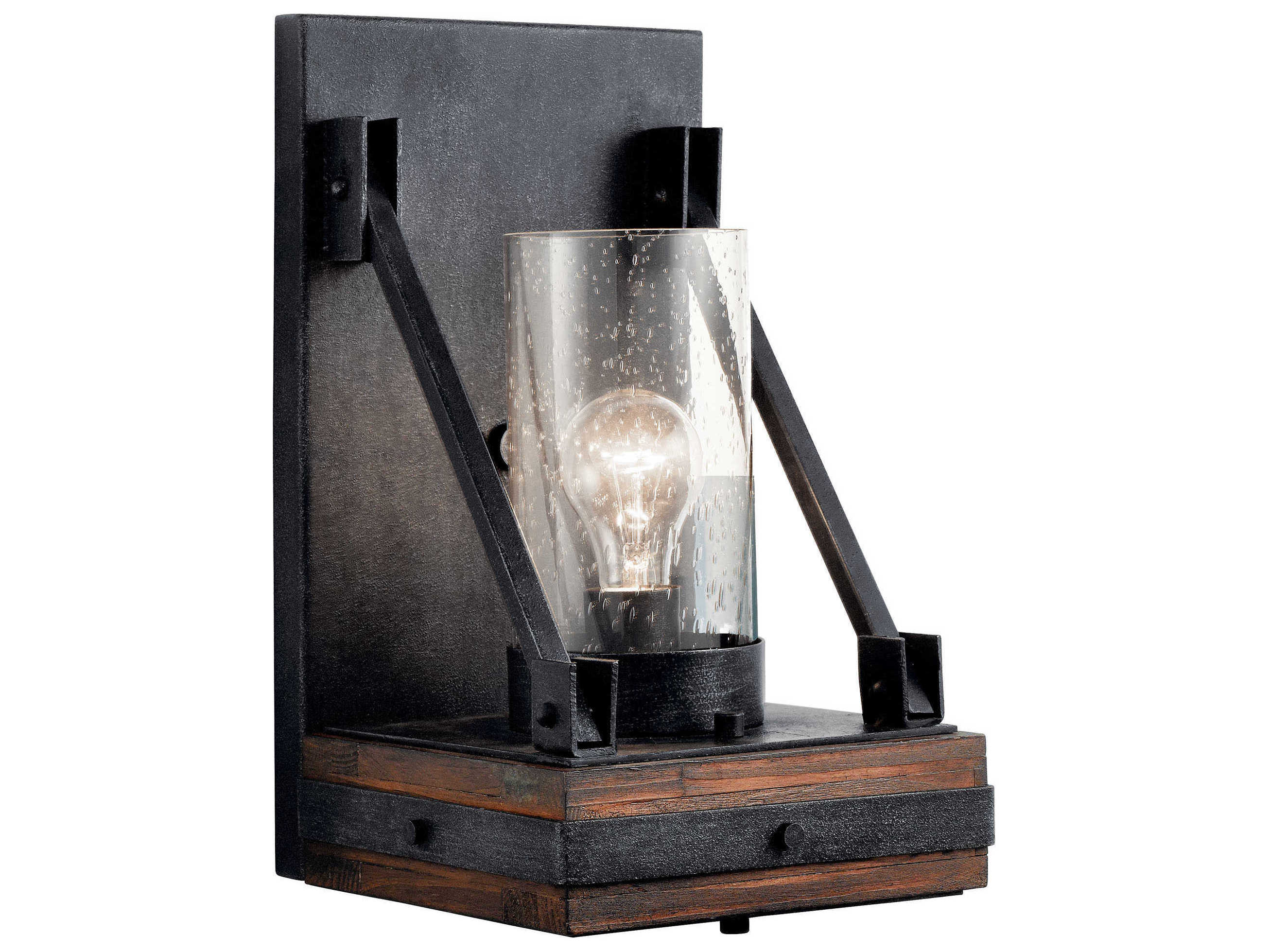 Kichler Colerne 1-Light Auburn Stained Black LED Wall Sconce