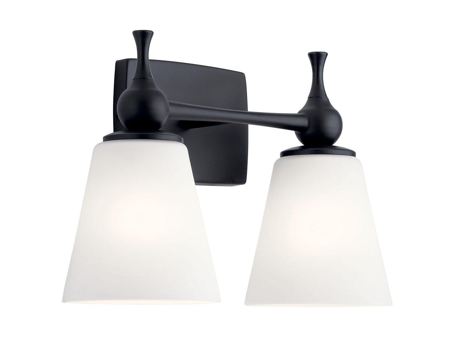 Kichler Cosabella 2-Light Black Glass Vanity Light