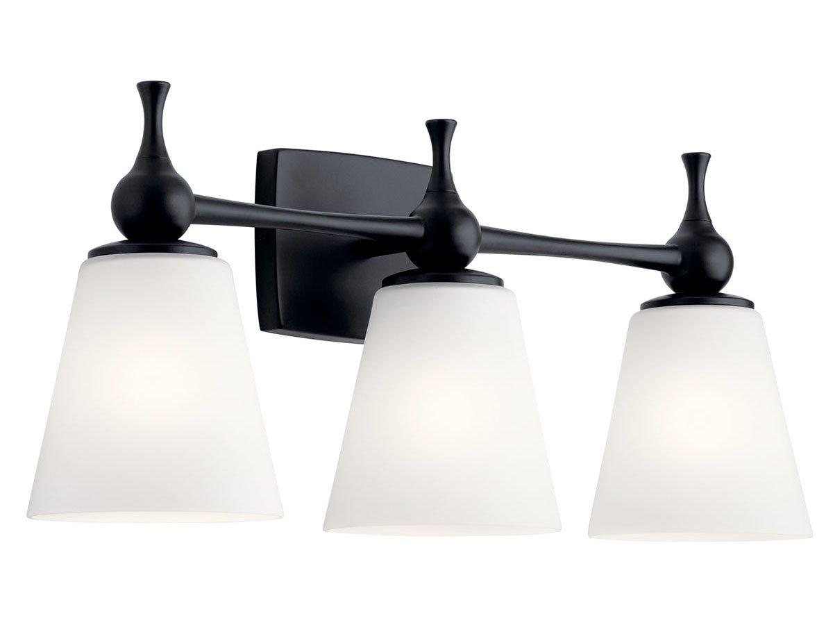 Kichler Cosabella 3-Light Black Glass Vanity Light