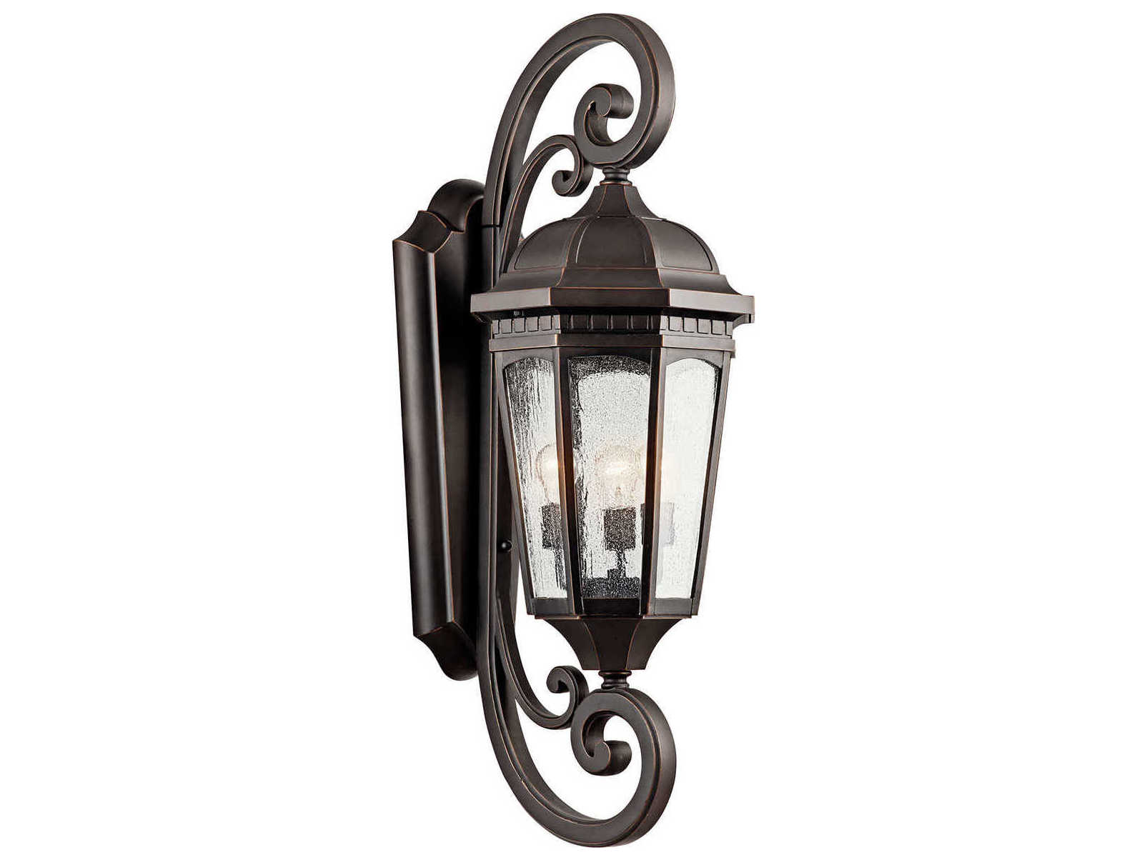 Kichler Courtyard 3 - Light Glass Outdoor Wall Light
