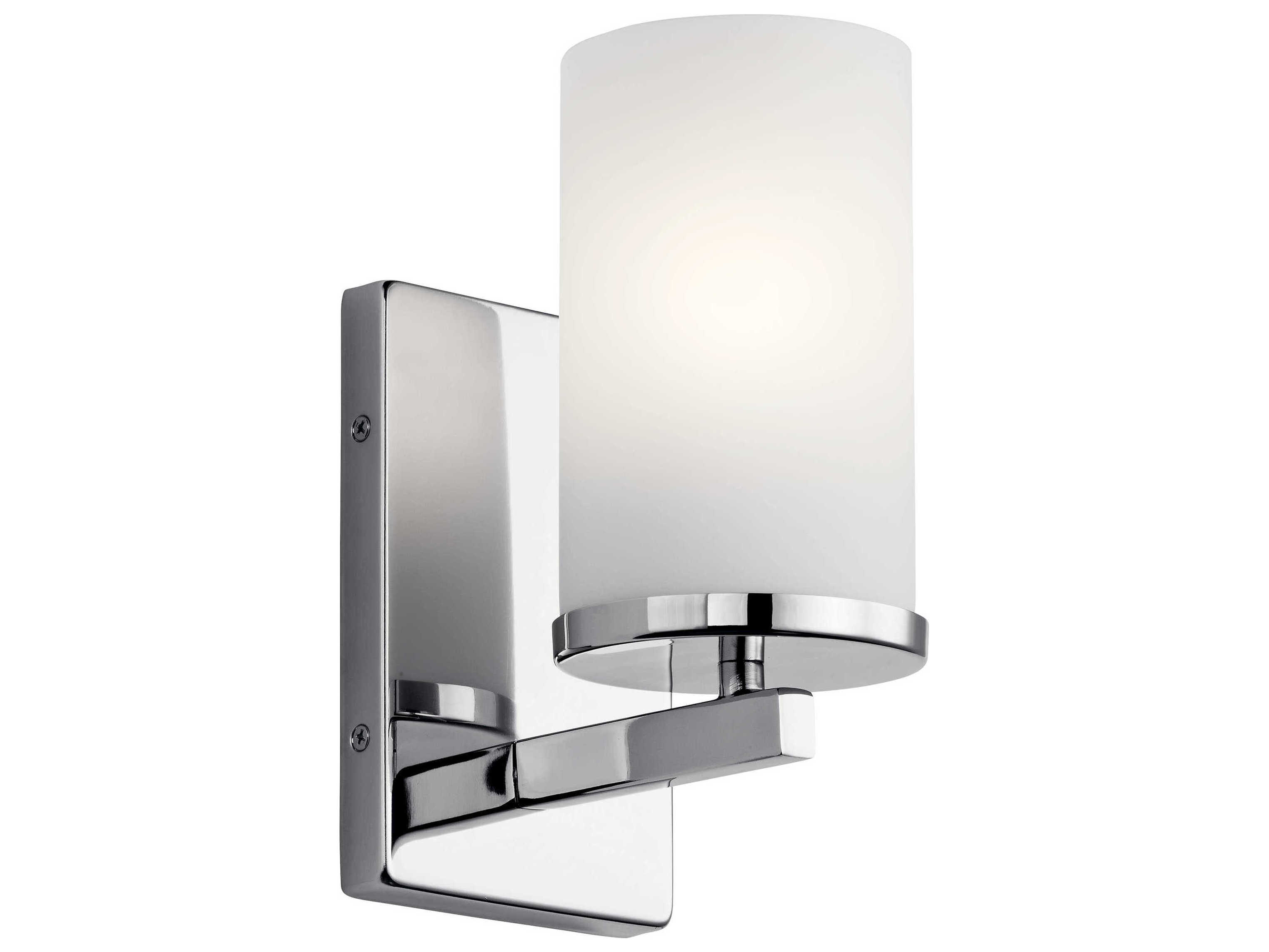 Kichler Crosby 1-Light Chrome Glass Wall Sconce