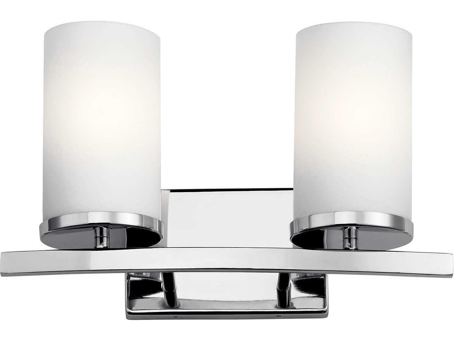 Kichler Crosby 2-Light Chrome Glass Vanity Light
