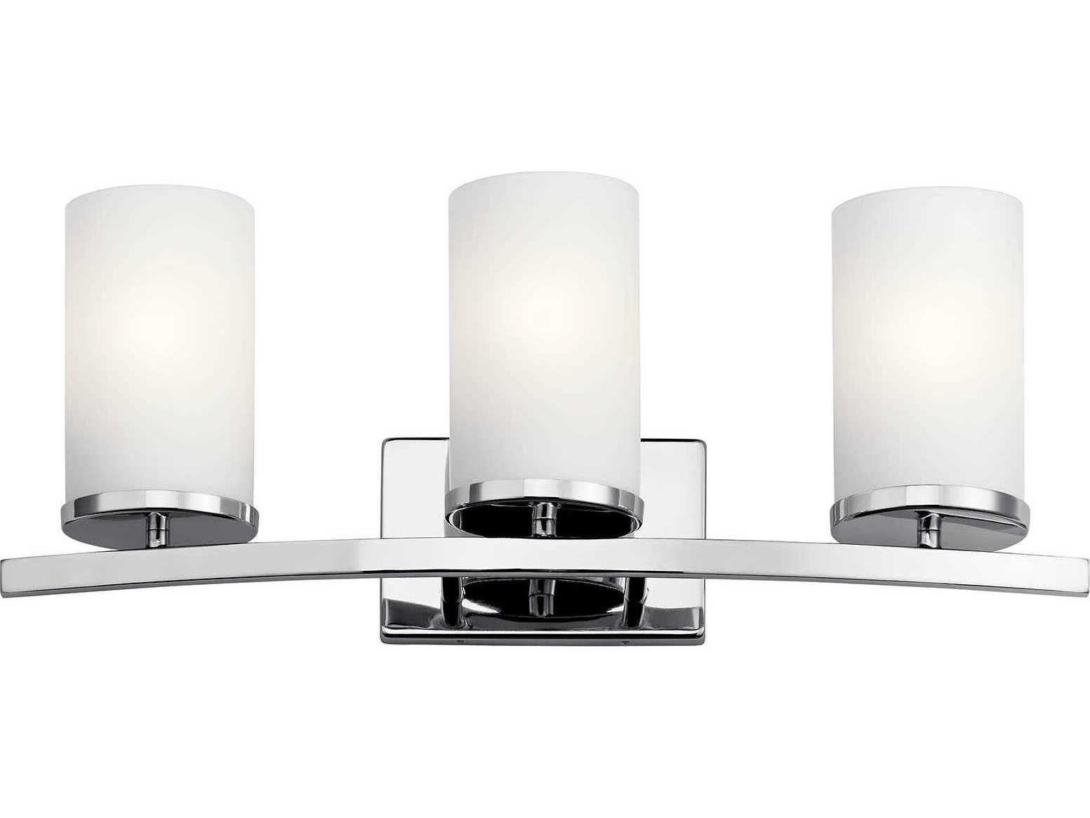 Kichler Crosby 3-Light Chrome Glass Vanity Light