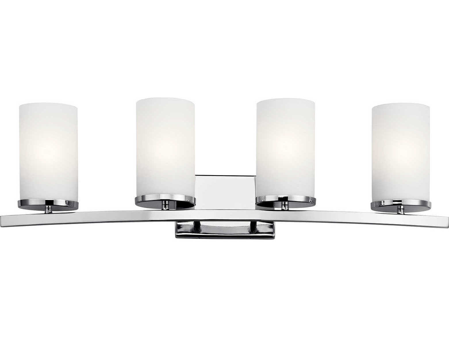 Kichler Crosby 4-Light Chrome Glass Vanity Light