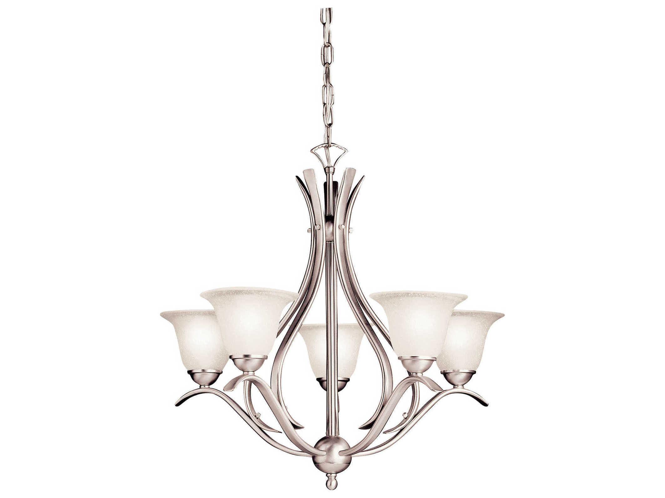 Kichler Dover 5-Light Brushed Nickel Glass Bell Chandelier