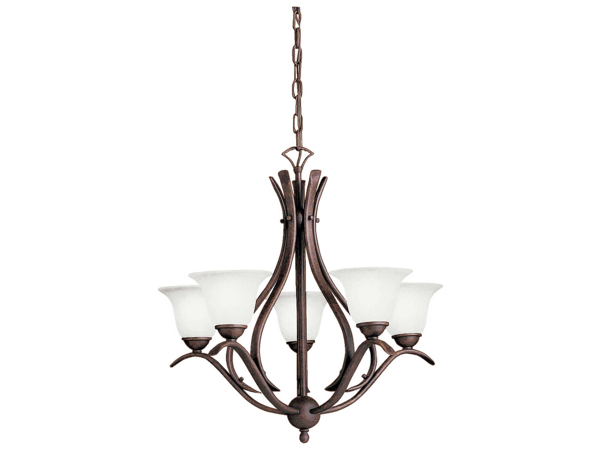 Kichler Dover 5-Light Tannery Bronze Glass Bell Chandelier